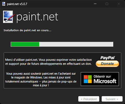 Installateur Paint.NET - En cours