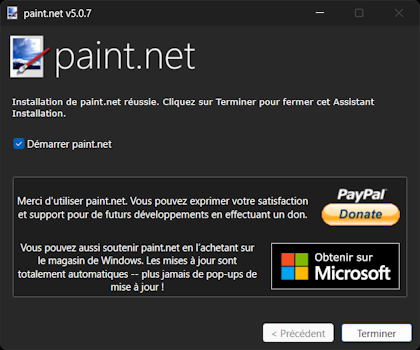 Installateur Paint.NET - Terminer
