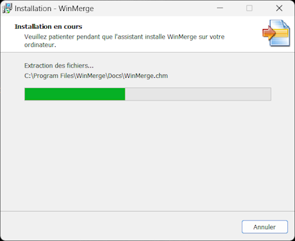 Installation WinMerge - Copie de fichiers